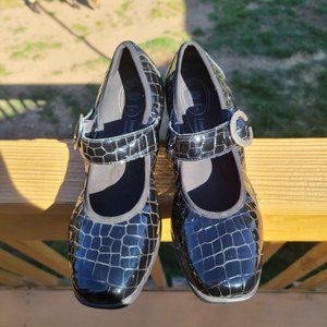 Josef Seibel black patent leather Kroko awesome brand new shoes! Euro 41 - US 10